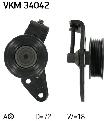 Belt Tensioner, V-ribbed belt - VKM 34042 SKF